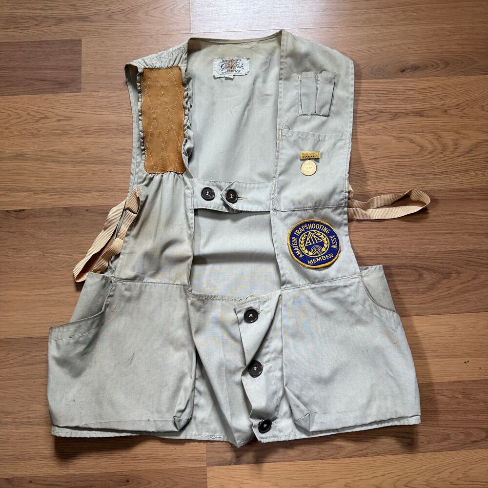 Vintage 80's Bob Allen's Gun Club Trapshooting Shooting Hunting Vest Sz Medium